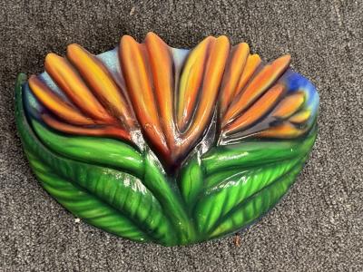 MODERN COLORFUL BIRD OF PARADISE CERAMIC SCONCE SIGNED
