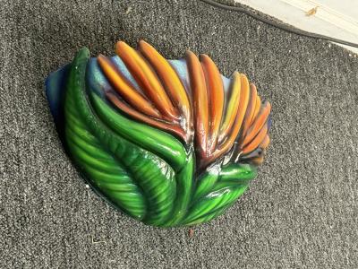 MODERN COLORFUL BIRD OF PARADISE CERAMIC SCONCE SIGNED