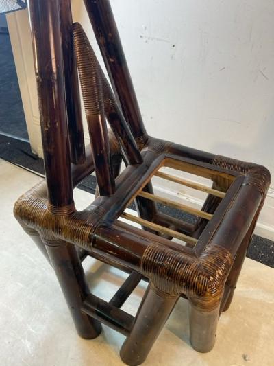 MODERN CUBISTIC BAMBOO AND RATTAN CHAIR