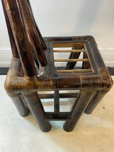 MODERN CUBISTIC BAMBOO AND RATTAN CHAIR
