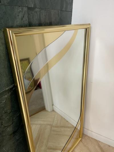 MODERN GOLD METAL DESIGN RECTANGULAR MIRROR