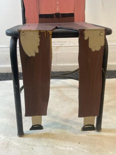 MODERN HAND PAINTED FOLK ART WOMAN CHAIR