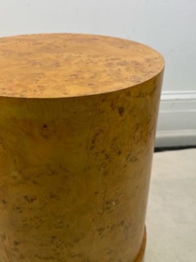 MODERN ITALIAN BURLWOOD PEDESTAL TABLE