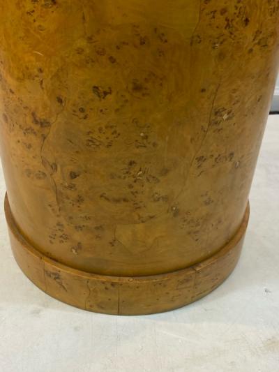 MODERN ITALIAN BURLWOOD PEDESTAL TABLE
