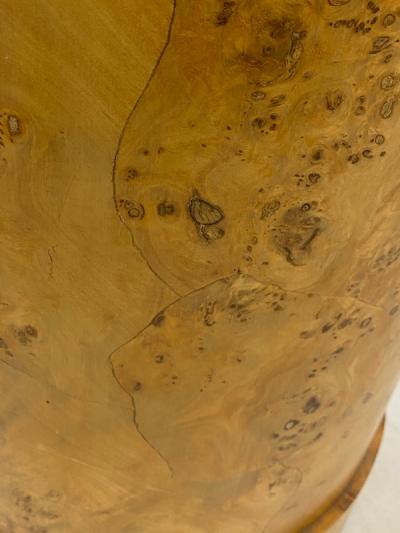 MODERN ITALIAN BURLWOOD PEDESTAL TABLE