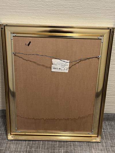 MODERN MIRROR WITH SILVER DOLLAR TREE IMAGE