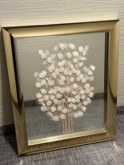 MODERN MIRROR WITH SILVER DOLLAR TREE IMAGE