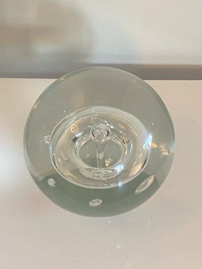 MODERN MURANO GLASS CLEAR SPHERE