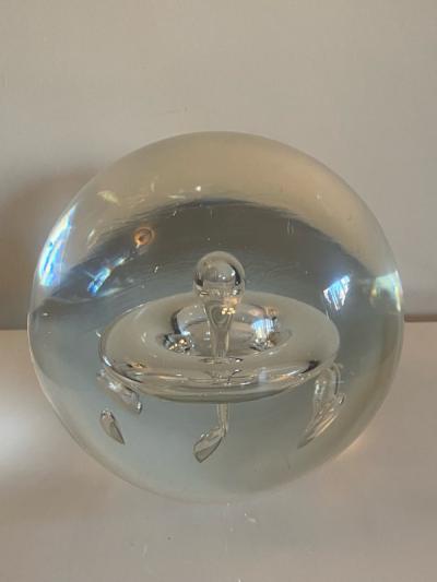 MODERN MURANO GLASS CLEAR SPHERE