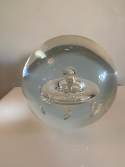 MODERN MURANO GLASS CLEAR SPHERE
