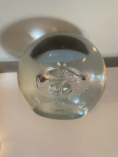 MODERN MURANO GLASS CLEAR SPHERE
