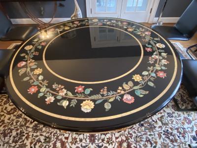 MODERN NEOCLASSICAL PIETRA DURA STYLE DINING TABLE
