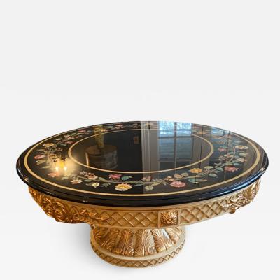 MODERN NEOCLASSICAL PIETRA DURA STYLE DINING TABLE