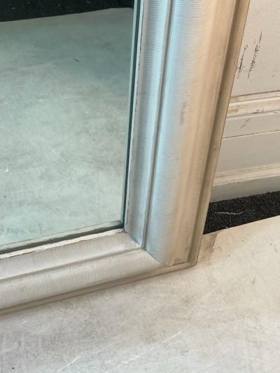 MODERN OFF WHITE GRASSCLOTH MIRROR