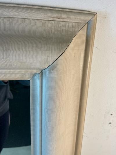 MODERN OFF WHITE GRASSCLOTH MIRROR