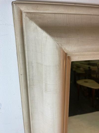 MODERN OFF WHITE GRASSCLOTH MIRROR