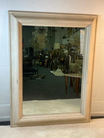 MODERN OFF WHITE GRASSCLOTH MIRROR