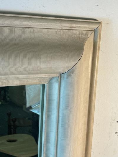MODERN OFF WHITE GRASSCLOTH MIRROR