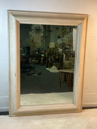 MODERN OFF WHITE GRASSCLOTH MIRROR