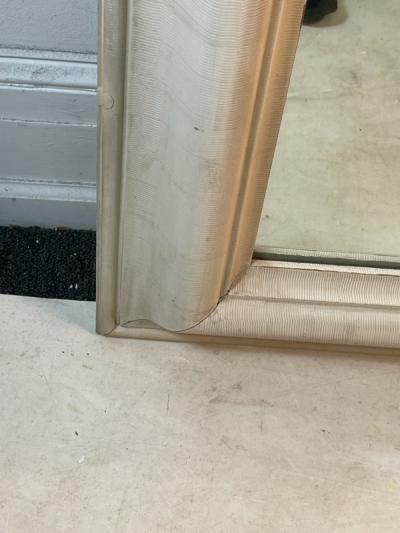 MODERN OFF WHITE GRASSCLOTH MIRROR