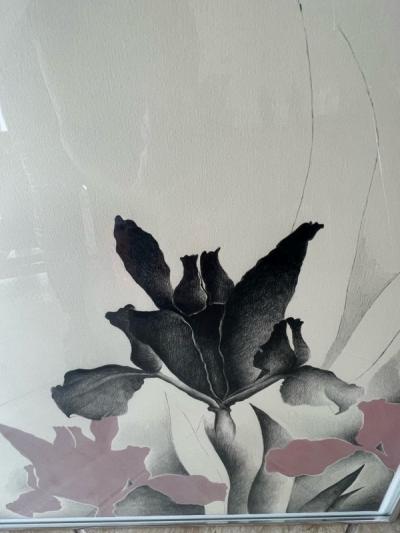 MODERN PAIR OF IRIS PAINTINGS BY CAROL SCOTT