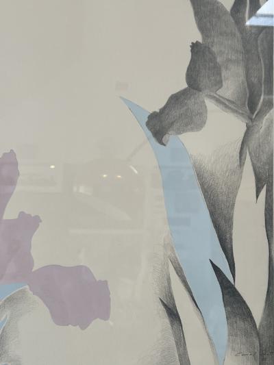 MODERN PAIR OF IRIS PAINTINGS BY CAROL SCOTT
