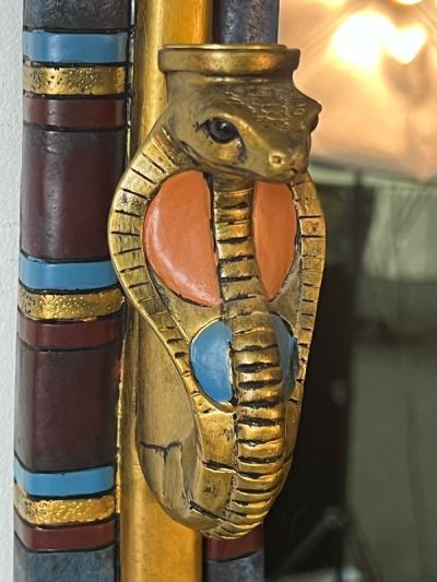 MODERN PAIR OF MULTI COLOR EGYPTIAN MOTIF MIRRORS