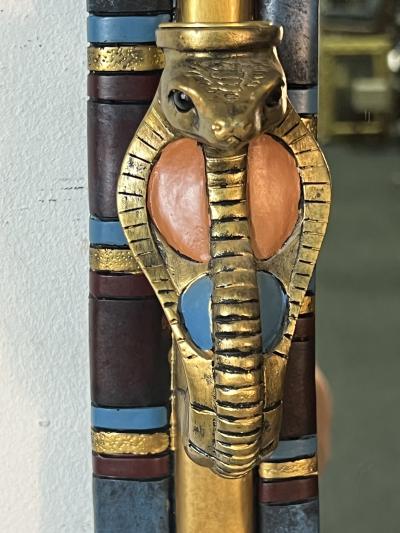 MODERN PAIR OF MULTI COLOR EGYPTIAN MOTIF MIRRORS