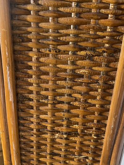 MODERN RATTAN AND BAMBOO RECTANGULAR MIRROR