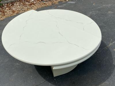 MODERN REVOLVING FAUX MARBLE COFFEE TABLE