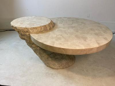 MODERN TESSELATED AND NATURAL MARBLE COFFEE TABLE