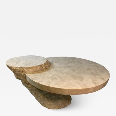MODERN TESSELATED AND NATURAL MARBLE COFFEE TABLE