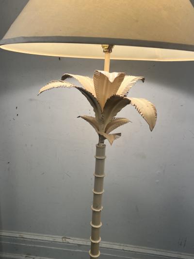 MODERN WHITE ENAMELED PALM TREE FLOOR LAMP