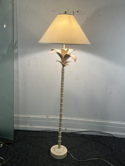 MODERN WHITE ENAMELED PALM TREE FLOOR LAMP