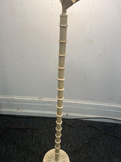 MODERN WHITE ENAMELED PALM TREE FLOOR LAMP