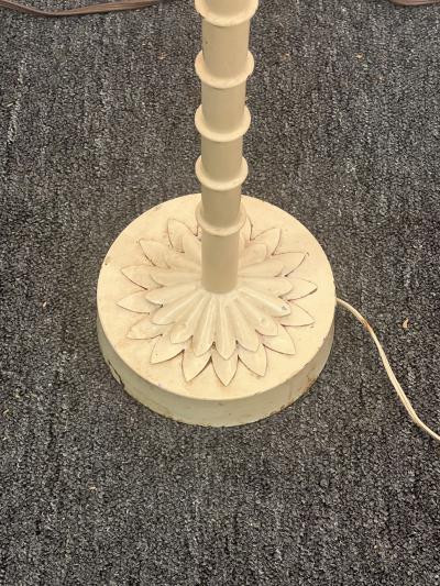 MODERN WHITE ENAMELED PALM TREE FLOOR LAMP