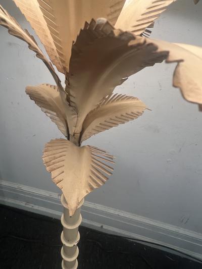 MODERN WHITE ENAMELED PALM TREE FLOOR LAMP