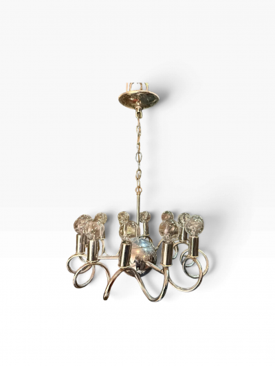 MODERNIST 1970S CHROME SPIRAL 12 LIGHT CHANDELIER