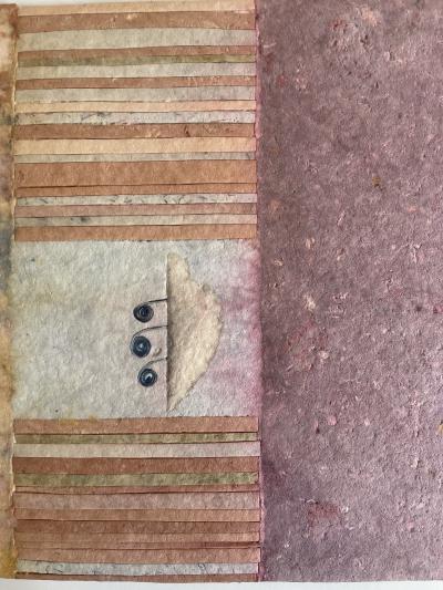 MODERNIST ABSTRACT CUT COLORED AND SHAPED WOOL LUCITE FRAMED ART