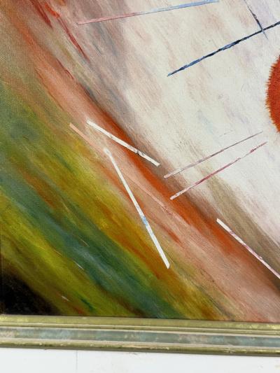 MODERNIST ABSTRACT PAINTING OCULUS SIGNED