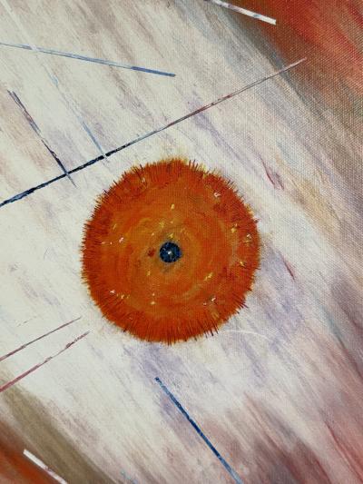 MODERNIST ABSTRACT PAINTING OCULUS SIGNED
