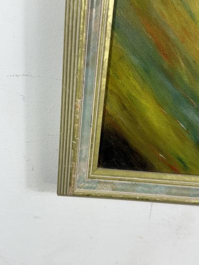 MODERNIST ABSTRACT PAINTING OCULUS SIGNED