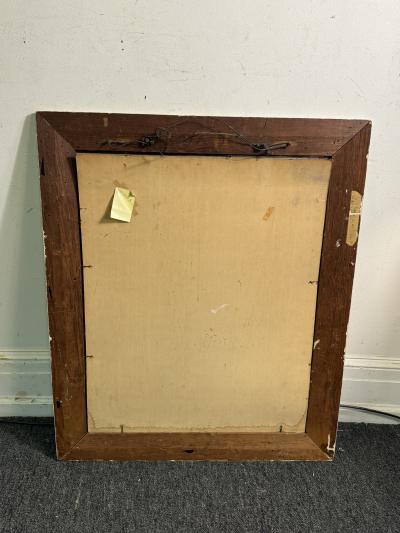 MODERNIST ABSTRACT WITH STAR CUBISTIC PASTEL DRAWING IN CERUSED FRAME