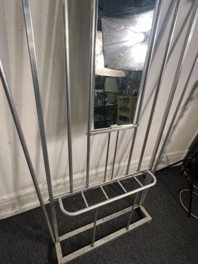 MODERNIST ALUMINUM ART DECO HALL RACK