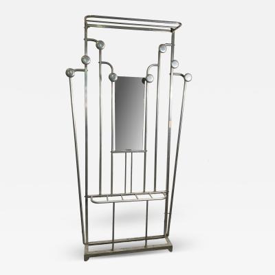 MODERNIST ALUMINUM ART DECO HALL RACK