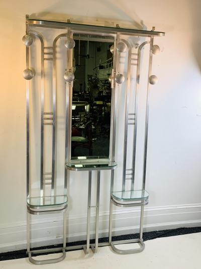 MODERNIST ART DECO ALUMINUM HALL RACK