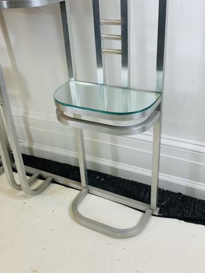 MODERNIST ART DECO ALUMINUM HALL RACK