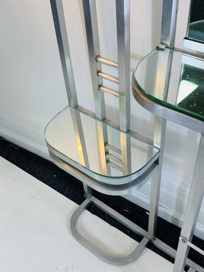 MODERNIST ART DECO ALUMINUM HALL RACK