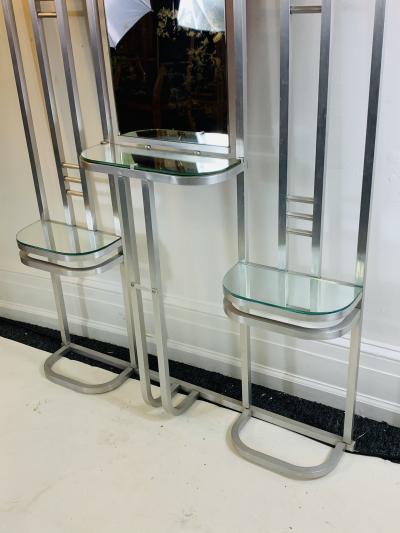 MODERNIST ART DECO ALUMINUM HALL RACK