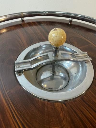 MODERNIST ART DECO CANNISTER BAR WITH ASHTRAY